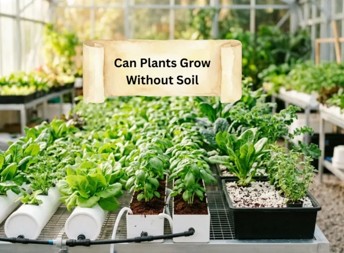 Hydroponic system growing leafy green plants indoors without soil in a greenhouse